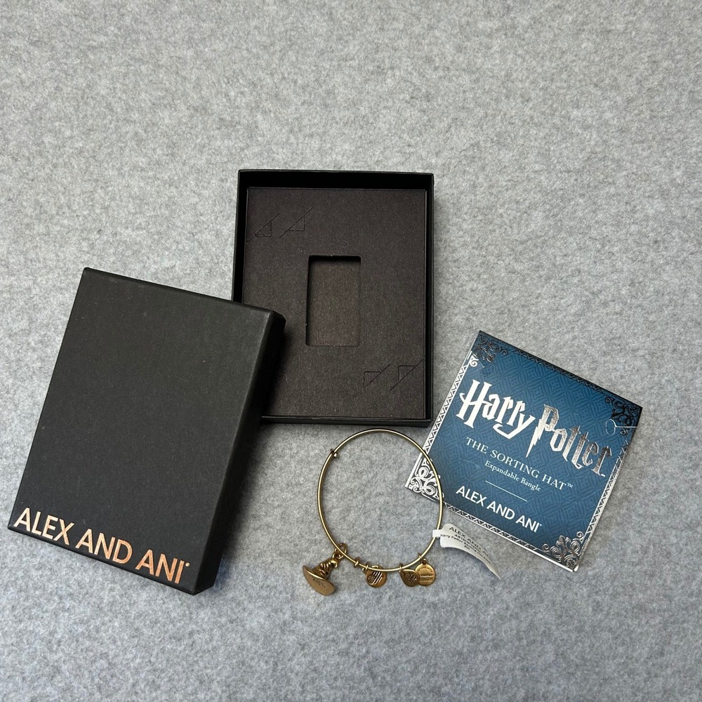 Alex and Ani Harry Potter Sorting Hat Expandable Charm Bangle Bracelet Gold Tone